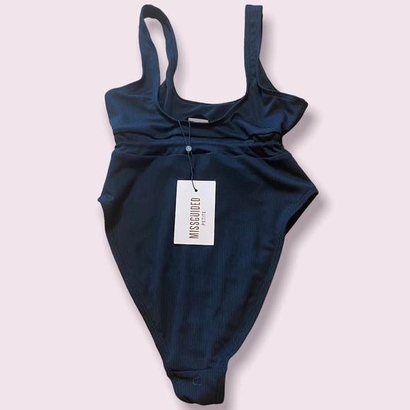 Missguided Petite Rib Channel waist swimsuit size smallP - Picture 5 of 9